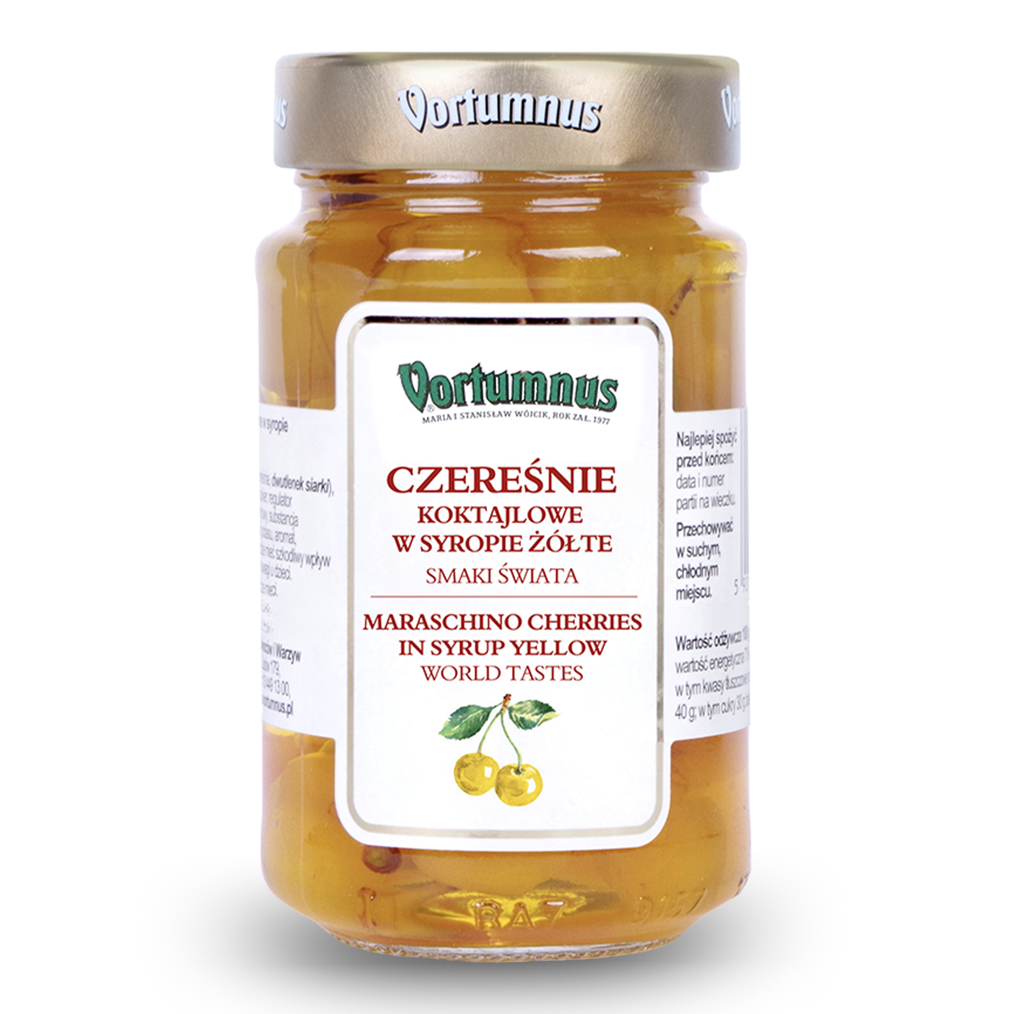 Czereśnie koktajlowe w syropie żółte