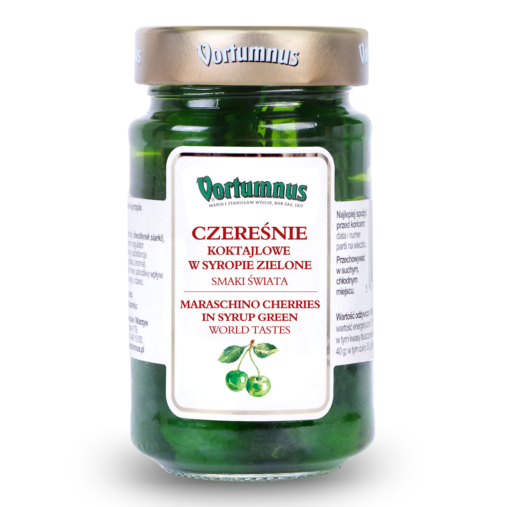 Czereśnie koktajlowe w syropie zielone