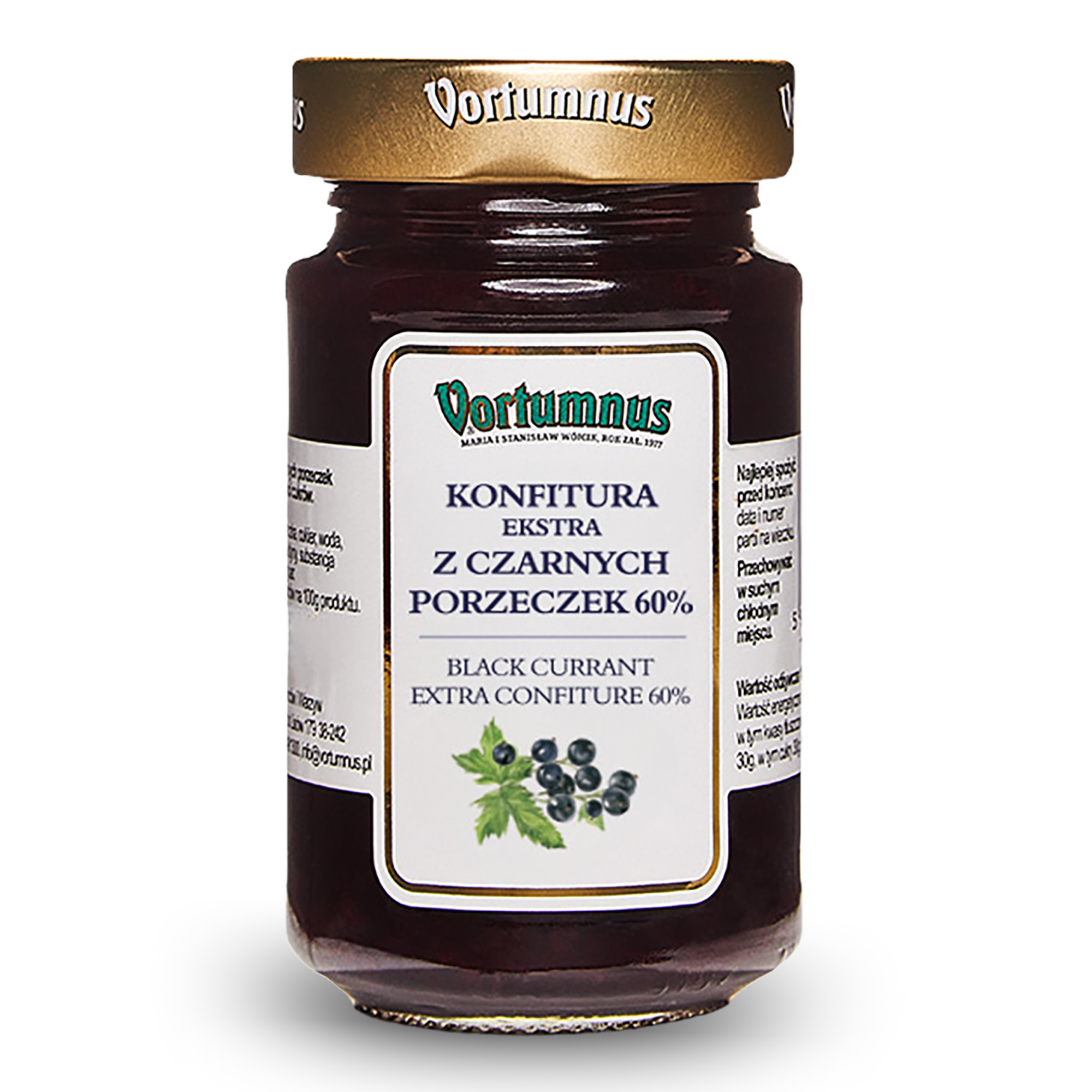 Konfitura Ekstra z czarnych porzeczek o obniżonej zawartości cukrów