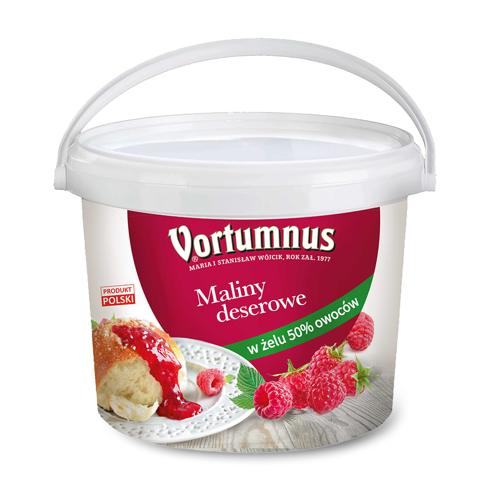 Maliny deserowe w żelu 50% owoców