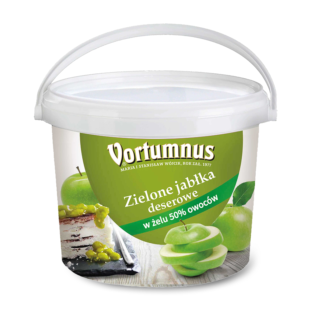 Zielone jabłka deserowe w żelu 50% owoców