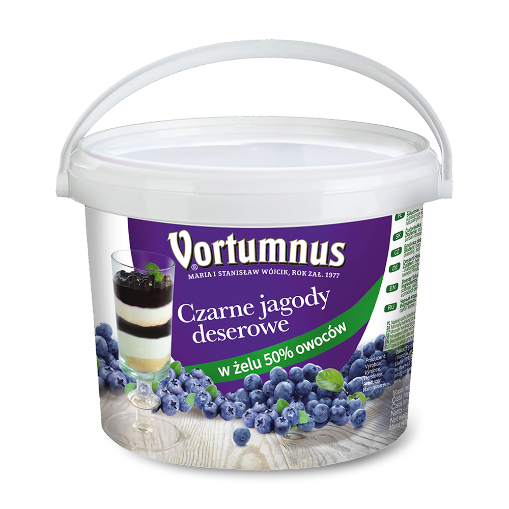 Czarne jagody deserowe w żelu 50% owoców