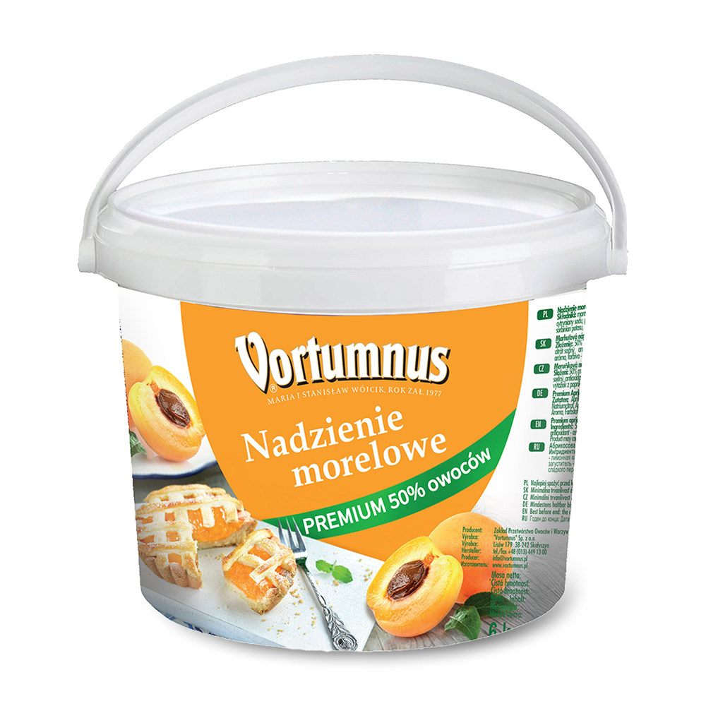 Nadzienie morelowe premium 50% owoców