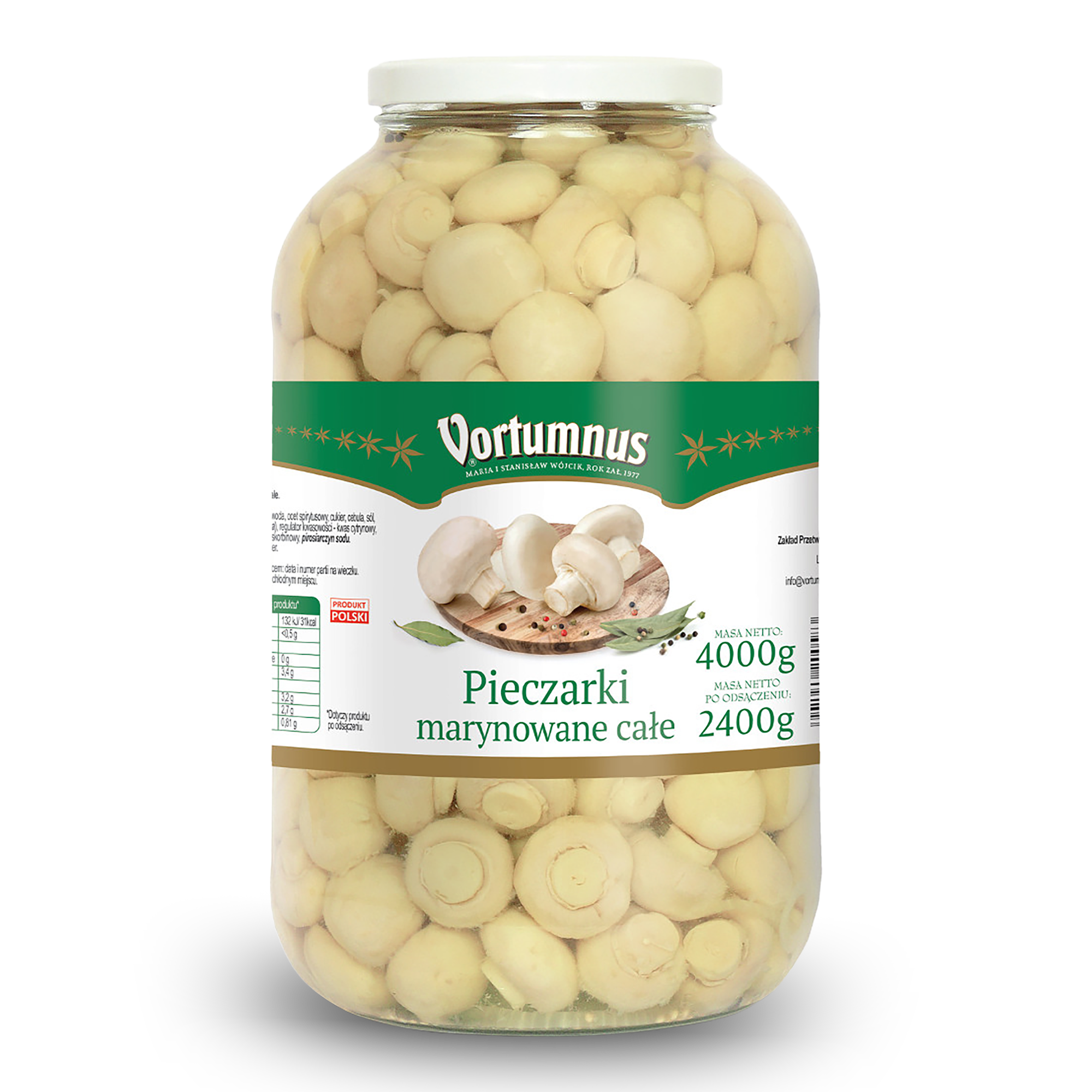 Pieczarki marynowane całe