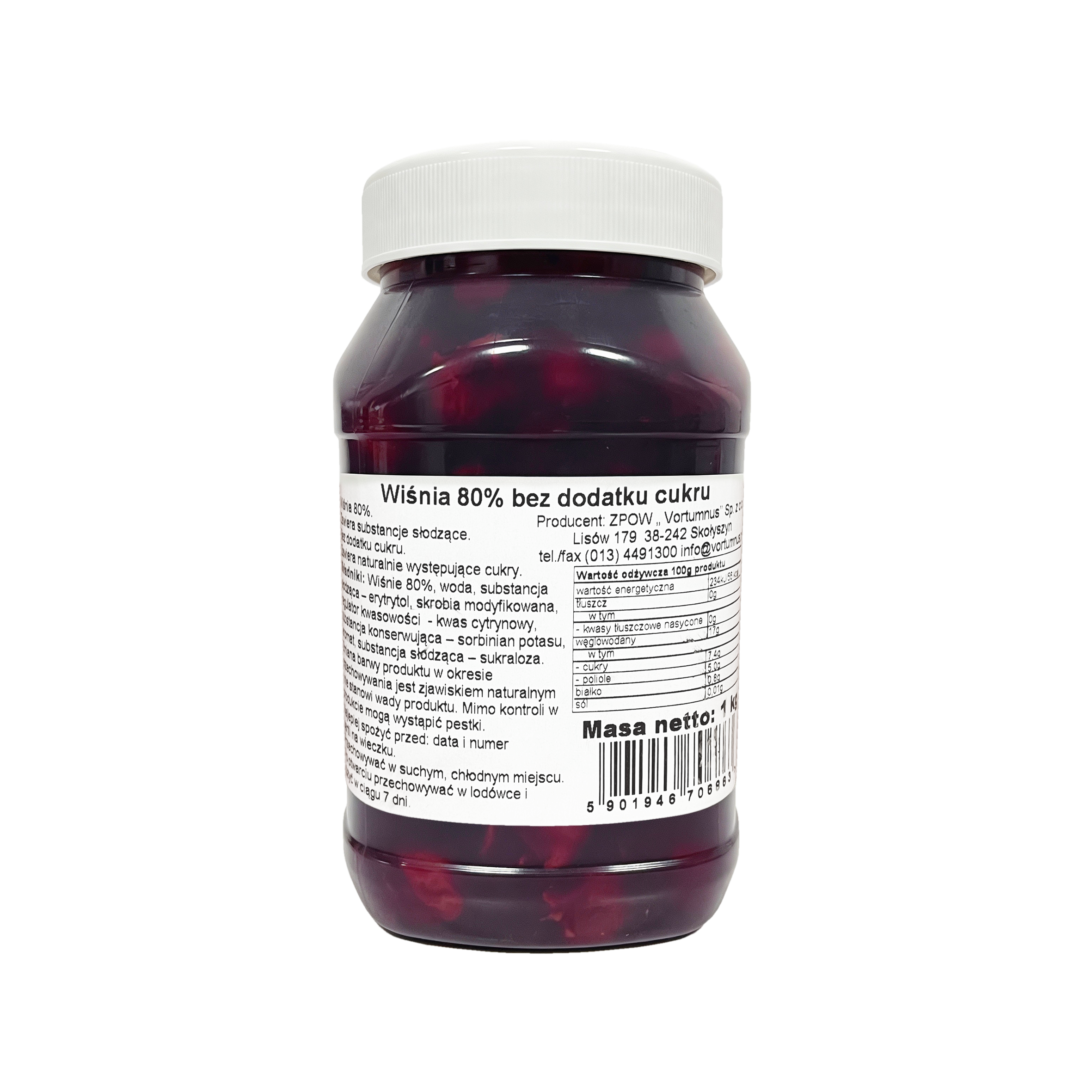 Wiśnia 80% bez dodatku cukru