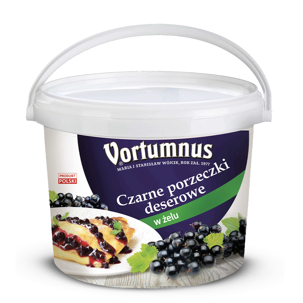 Czarne porzeczki deserowe w żelu 50% owoców